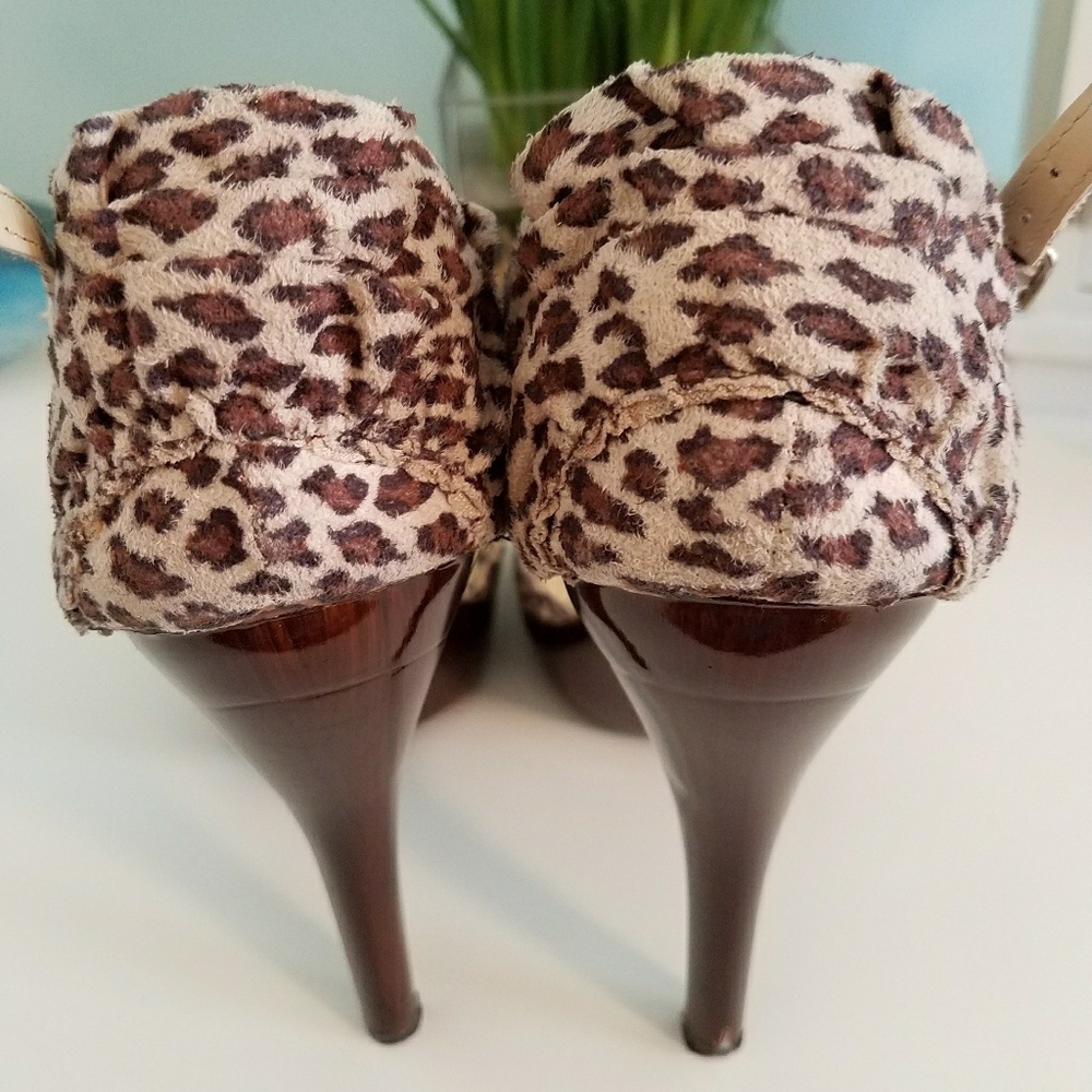 Sexy Platform cheetah ankle strap heel sz 7.5 - Picture 6 of 6